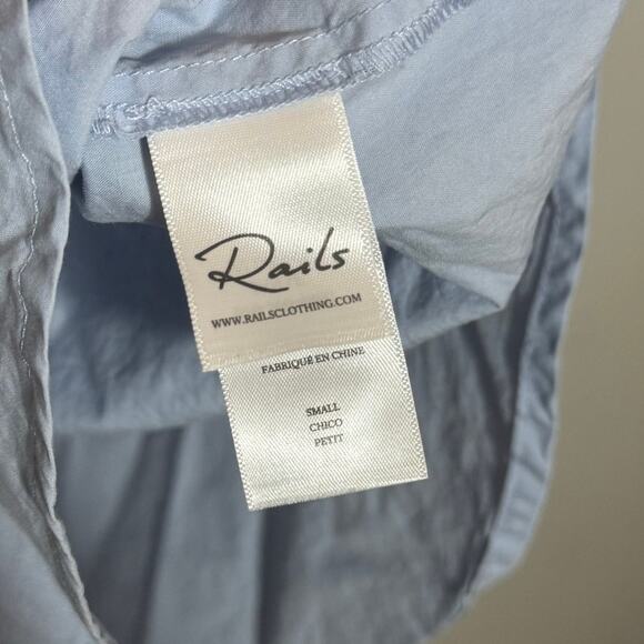 Womens Size S Rails Janae Shirt in Blue Jay Balloon Long Sleeve Collar Button Up - Picture 6 of 8